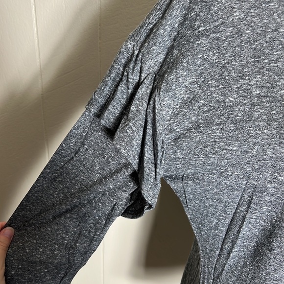 Heathered Gray Ruffle Sleeve Top - Picture 2 of 5